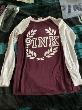 PINK Victoria's Secret Burgundy and White Skirt